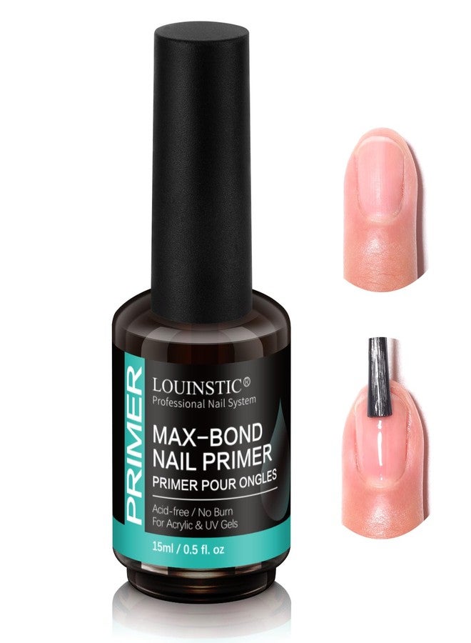 LOUINSTIC Professional Acid-Free Nail Primer, Fast-Drying Nail Bond for UV Gel Nails, Acrylic, Gel Polish. No Lift, Long-Lasting Adhesion, Salon & DIY Manicure Set, 15ml - Image 1